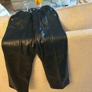 26 pleatherblack pants worn one time really cute r